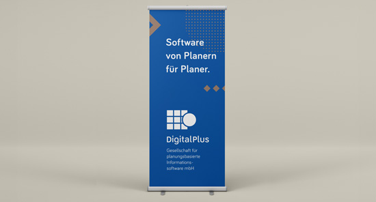 Roll up Banner Digitalplus Software von Planern für Planer